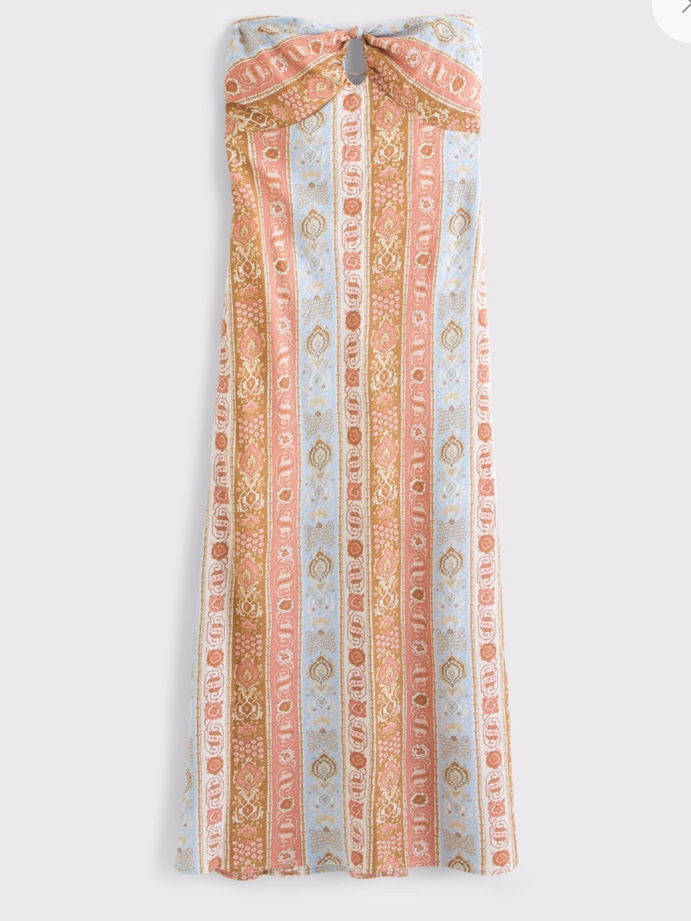 NWT Abercrombie & Fitch A&F Strapless Knotted Maxi Dress M multicolor print